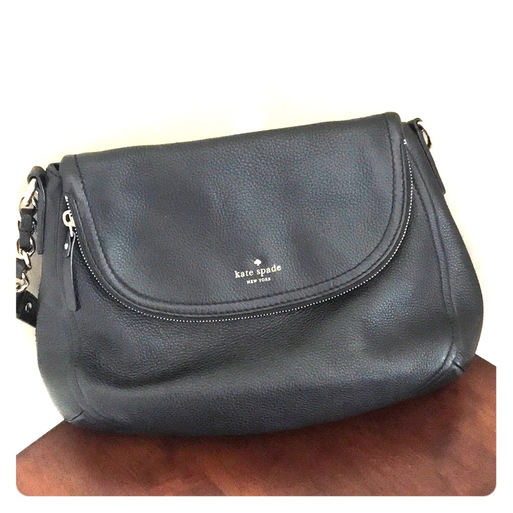 Black Leather Kate Spade Shoulder Bag